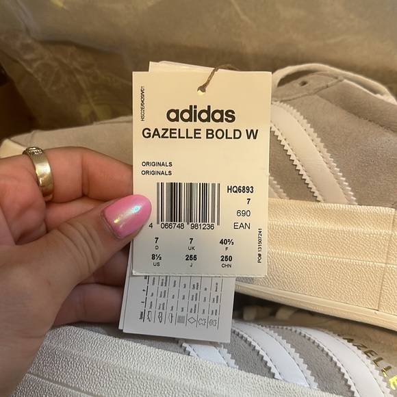 Women’s Adidas Gazelle Bold Grey White - Picture 4 of 7